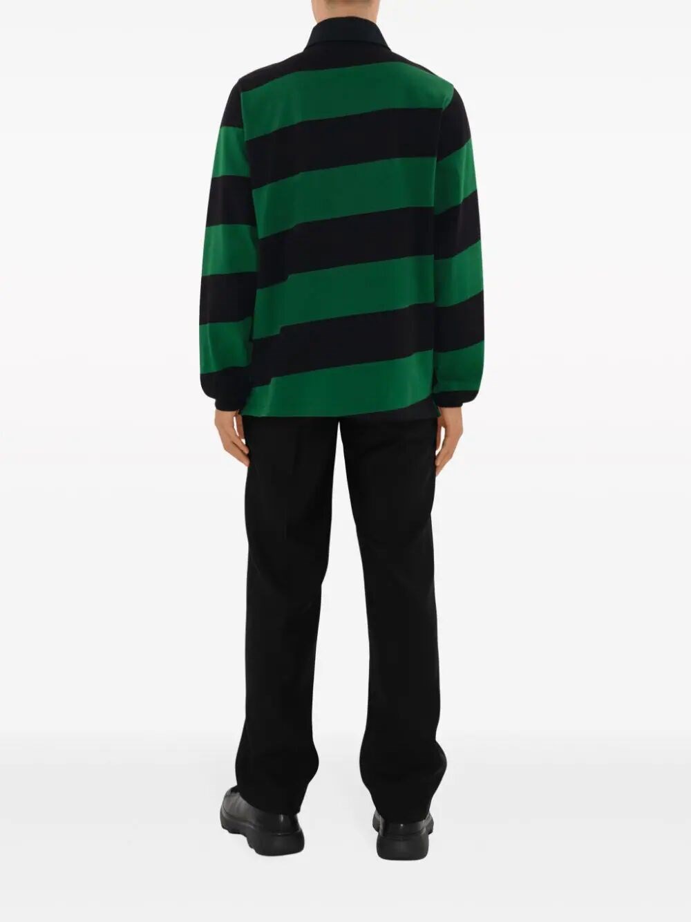 Long-sleeve Striped Polo Shirt