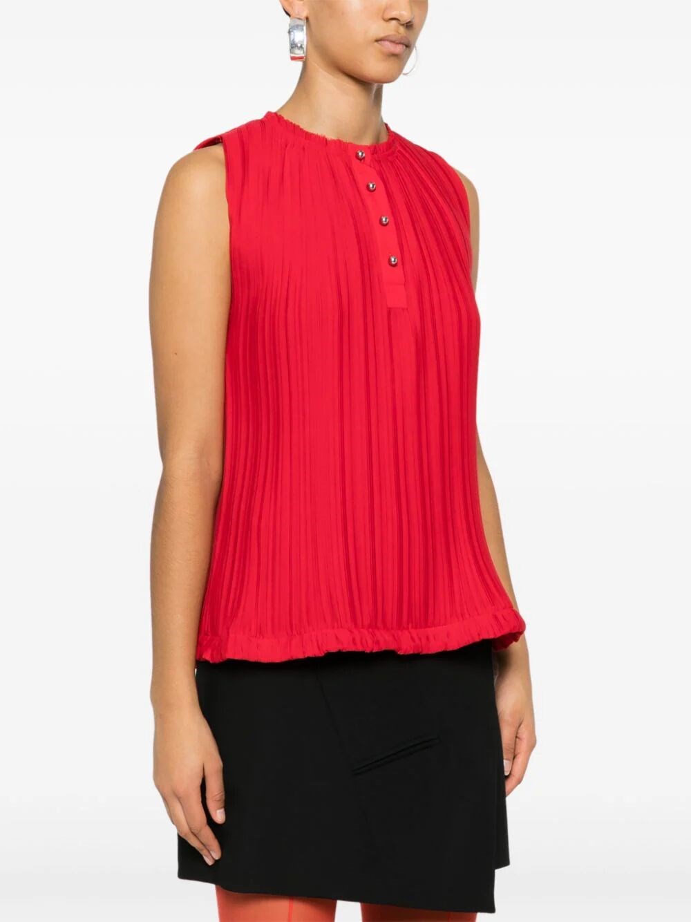 Pleated sleeveless top