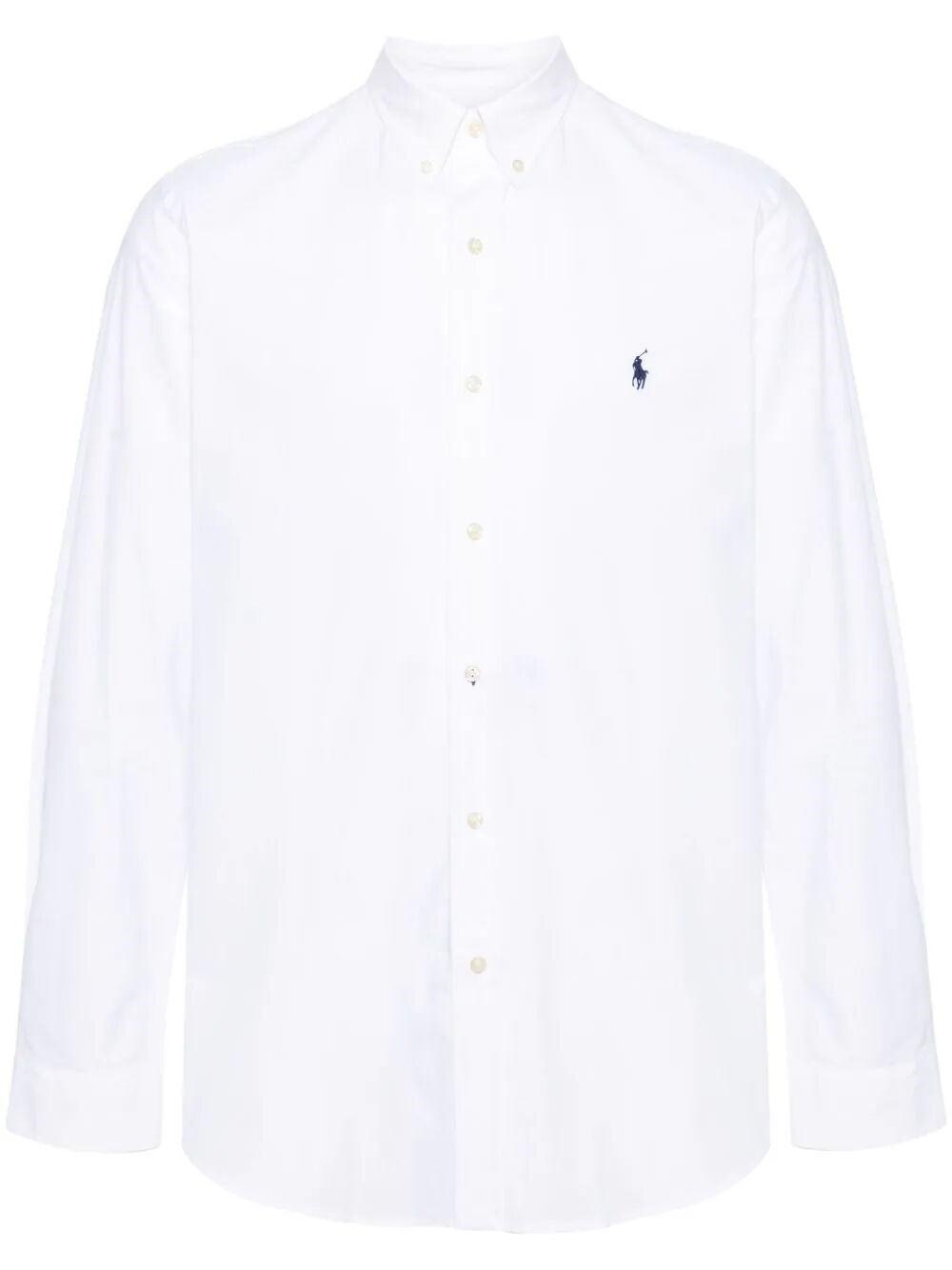 Polo Ralph Lauren Embroidered-logo Cotton Shirt In White