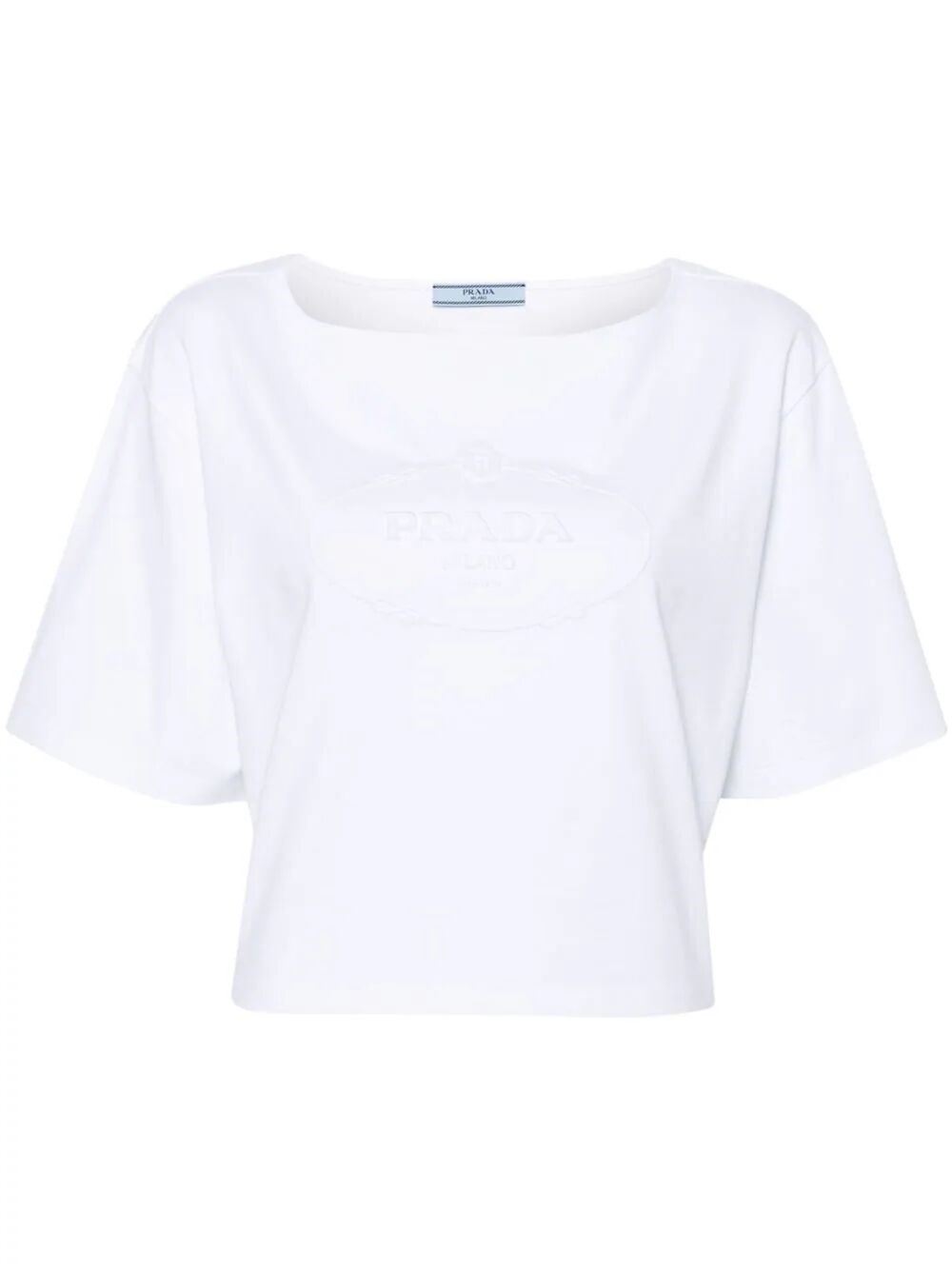 Shop Prada Cropped T-shirt In White