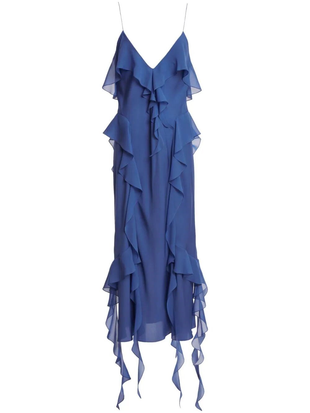 Shop Khaite Draped Slip Dress In Blue