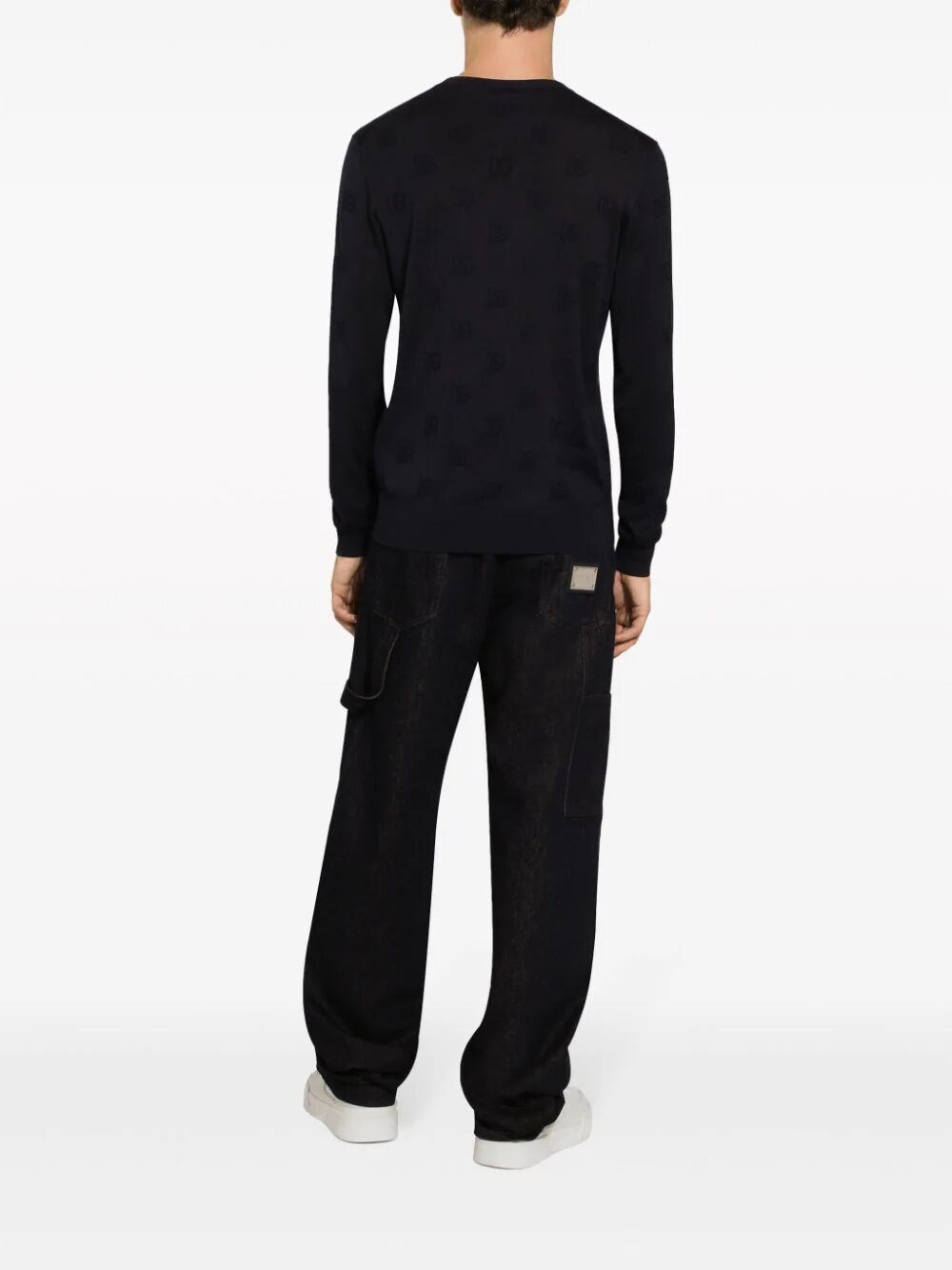 ROUND-NECK SWEATER WITH ALL-OVER DG