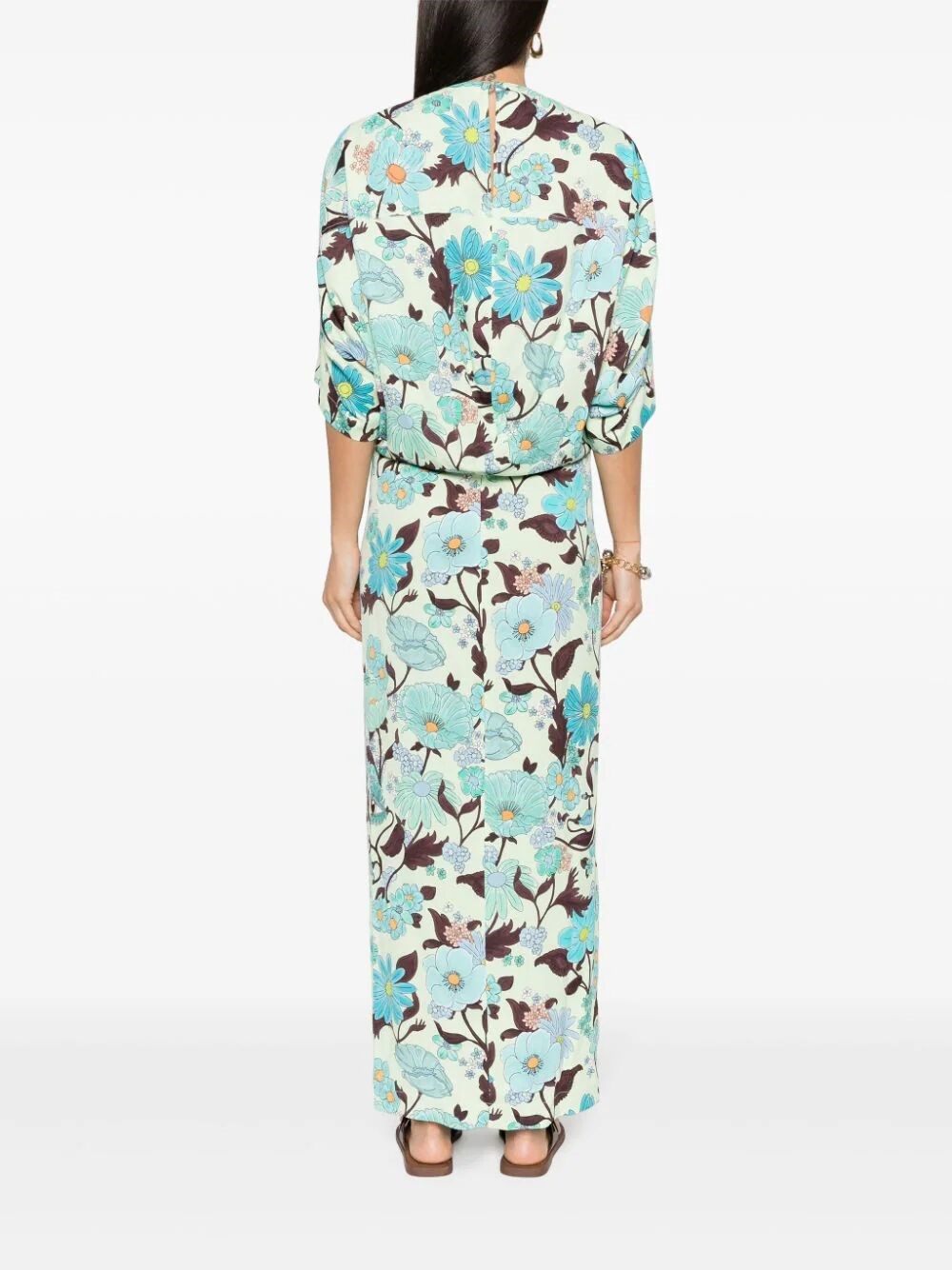 Garden-print long dress