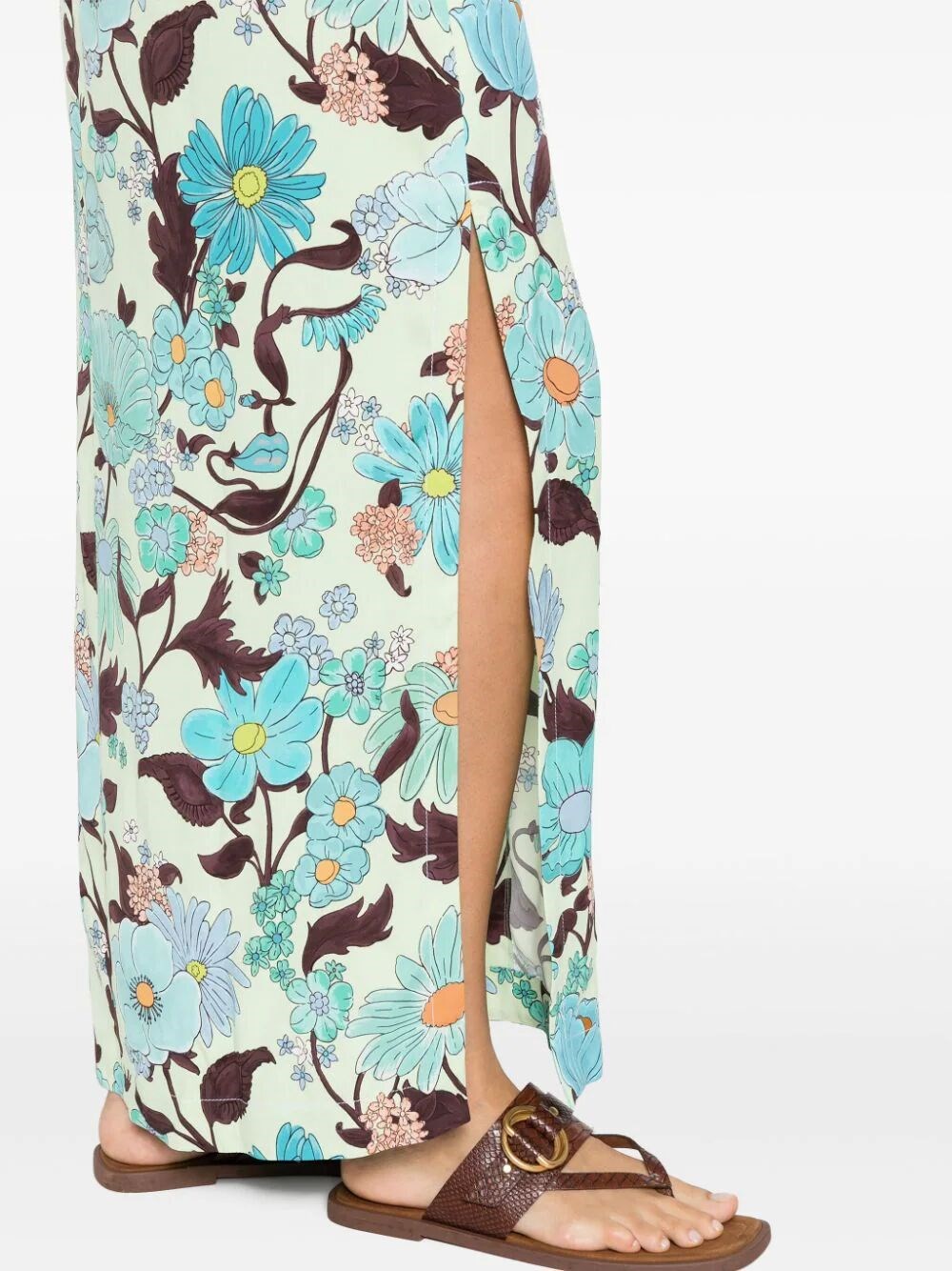 Garden-print long dress