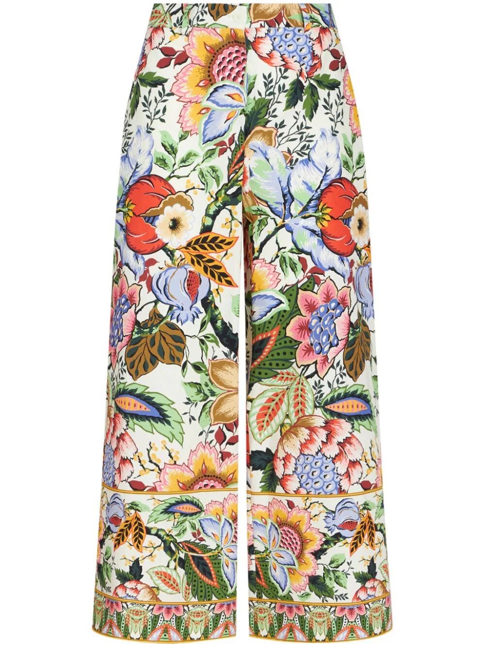 Shop Etro Bouquet Culotte Trousers In Multicolour