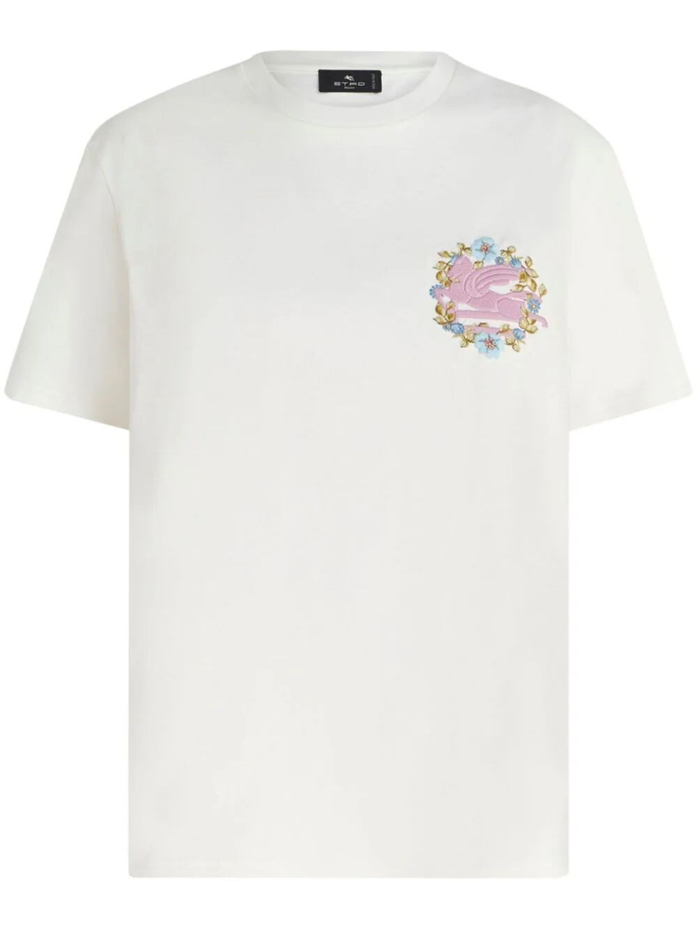 Shop Etro T-shirt With Embroidery In White