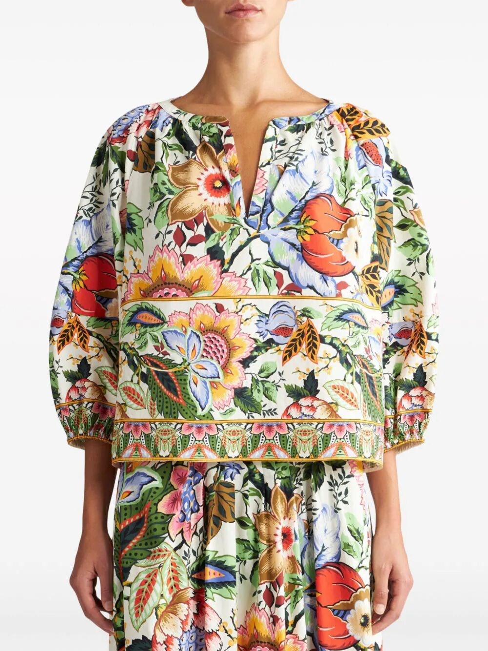 MULTICOLOURED BOUQUET BLOUSE