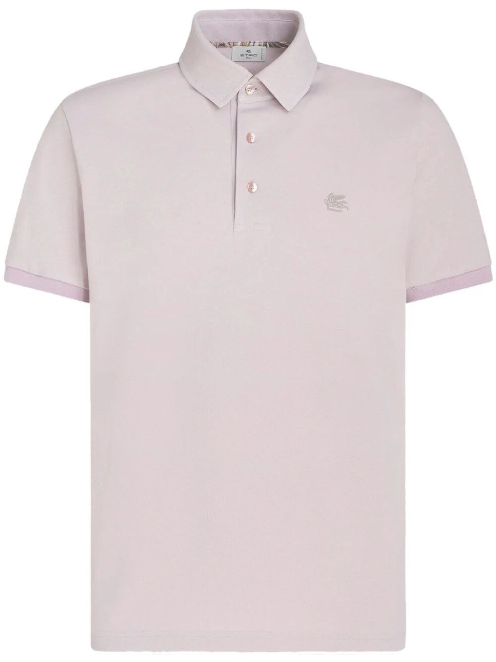Etro Polo Shirt With Embroidered Pegaso In Pink & Purple