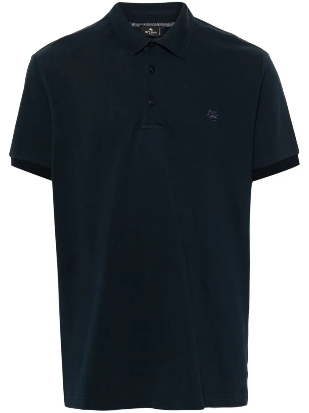 Etro Polo Shirt With Embroidered Pegaso In Blue