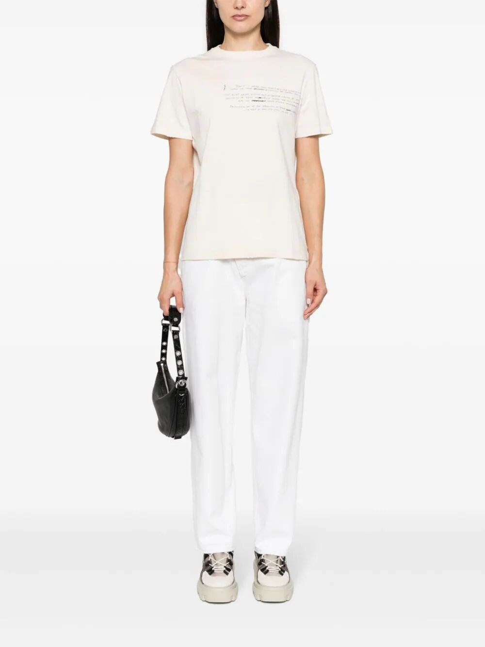 Embroidered lettering t-shirt