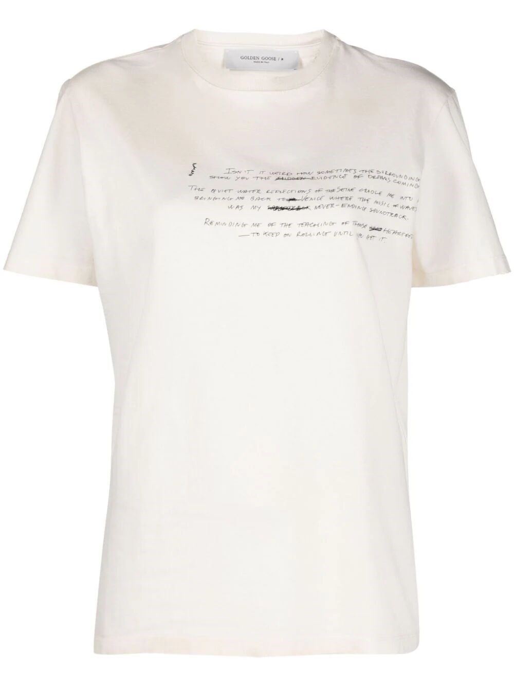 Golden Goose Embroidered Lettering T-shirt In White
