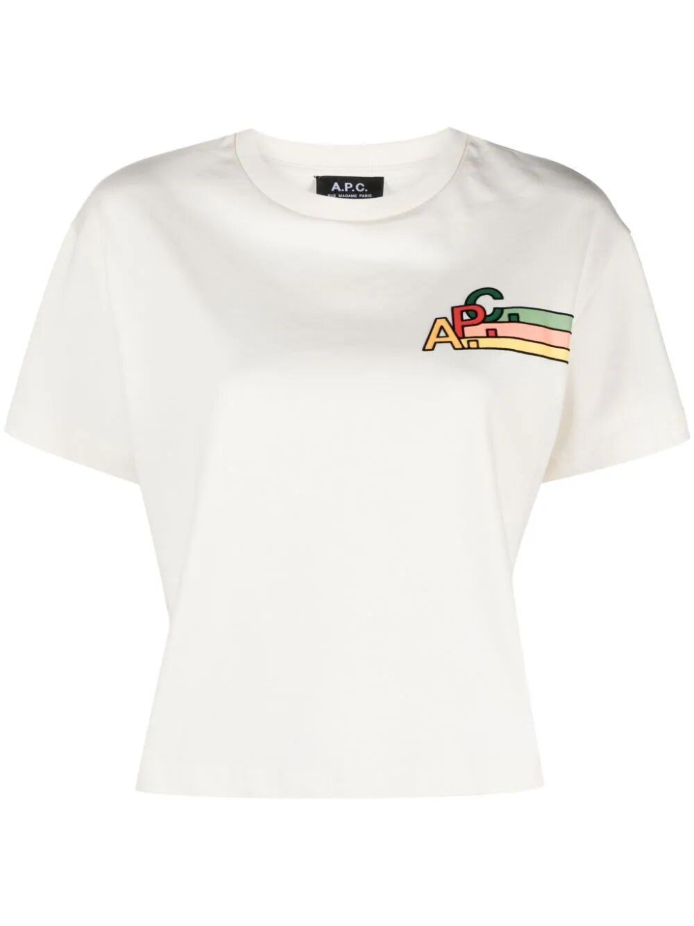 Apc Logo-embroidered Cotton T-shirt In White