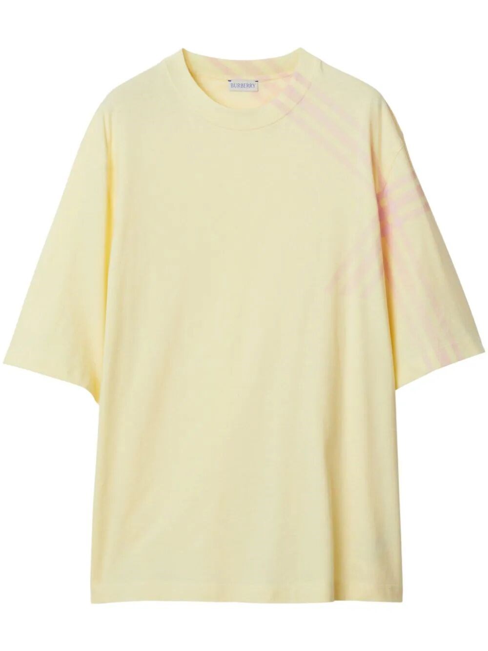 Burberry Check Detail T-shirt In Yellow & Orange