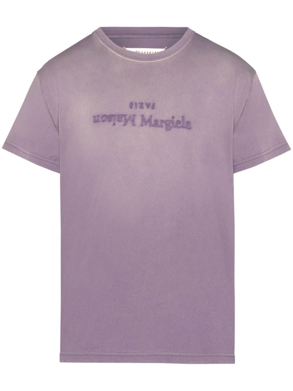 Maison Margiela Distressed T-shirt In Pink & Purple