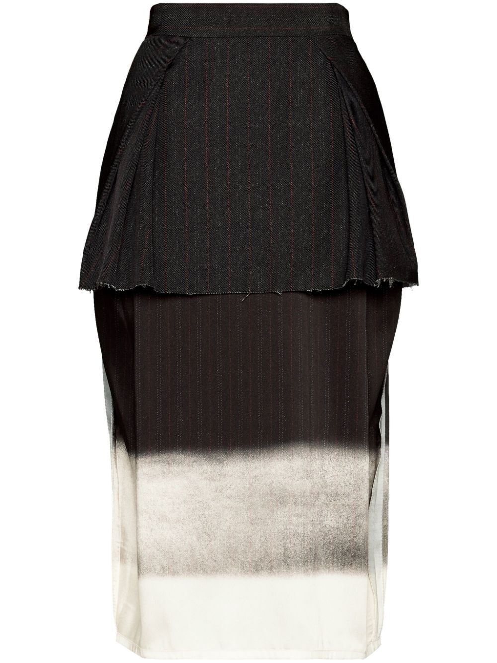 Trompe l`oeil midi skirt