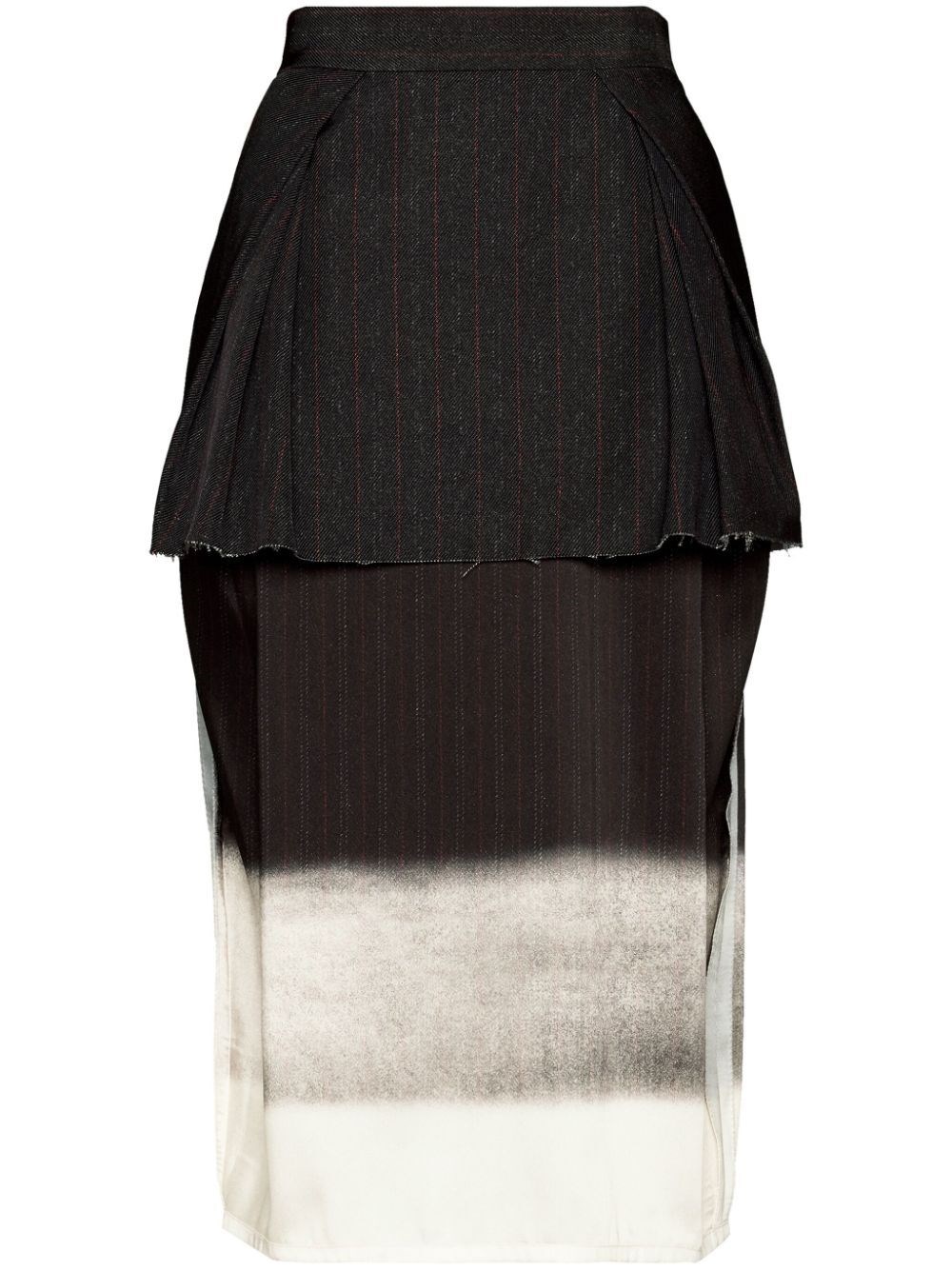 Shop Maison Margiela Trompe L`oeil Midi Skirt In Black
