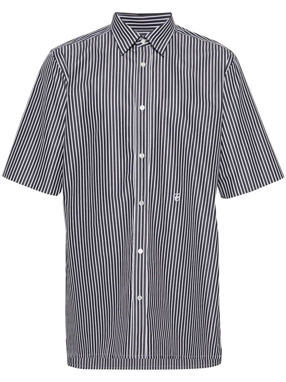 Shop Maison Margiela Short-sleeve Striped Shirt In Blue