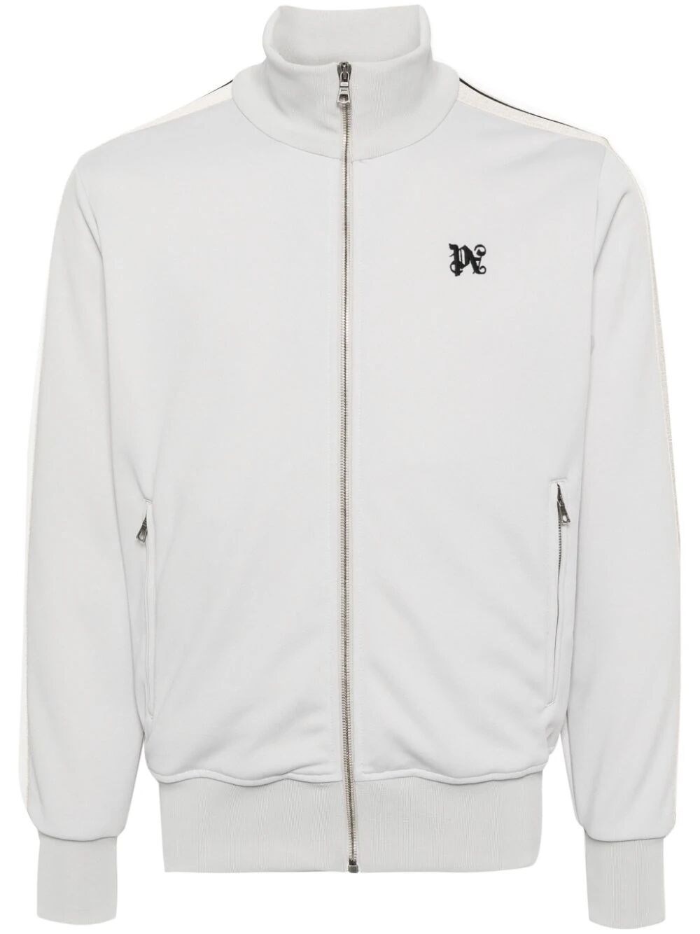 Palm Angels Men's Monogram Track Jacket In Grey