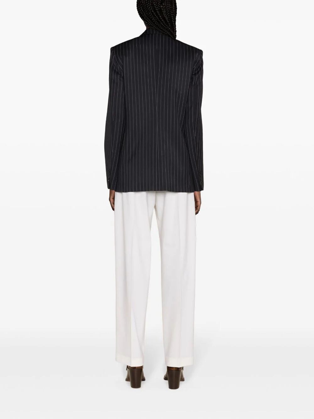 Pinstripe single-breasted blazer