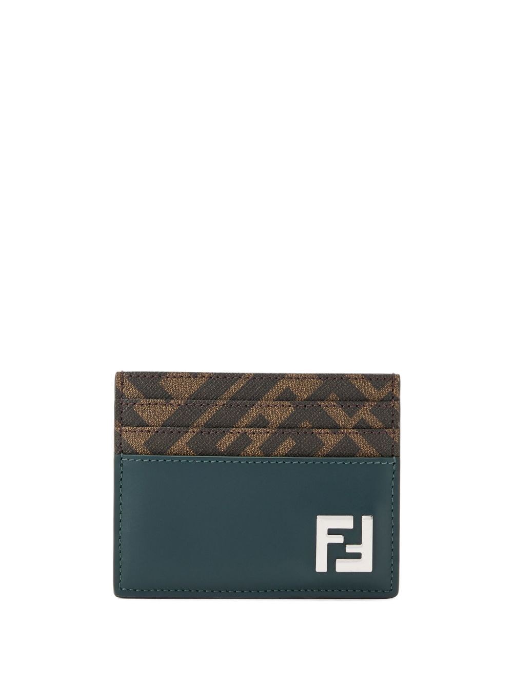 Shop Fendi Ff Squared Card Holder In Blue