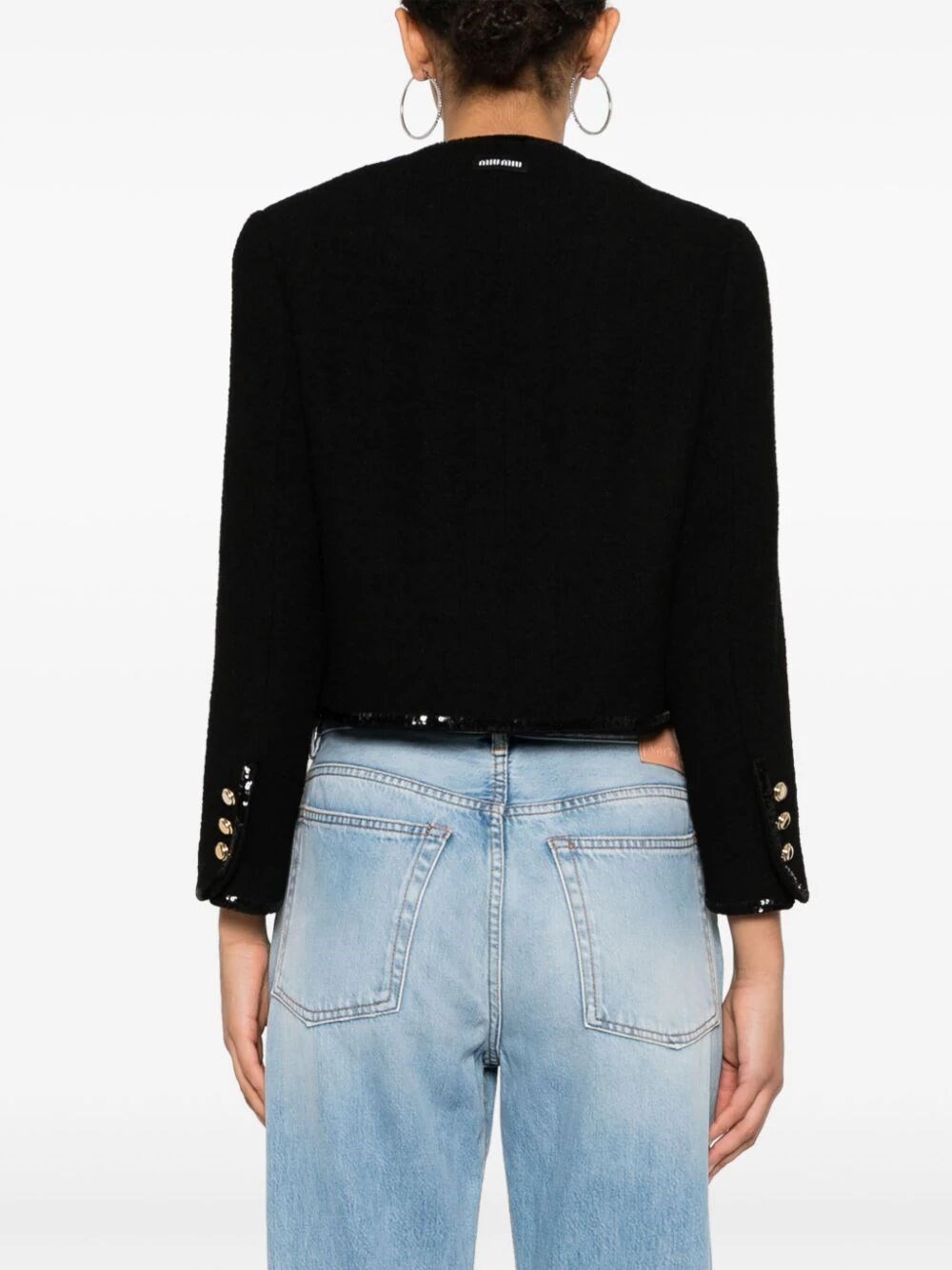 Single-breasted tweed jacket