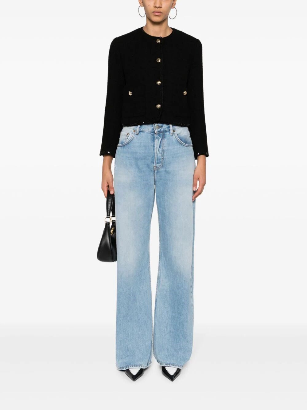 Single-breasted tweed jacket