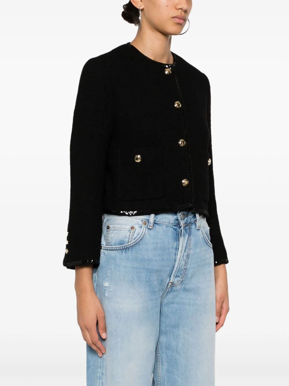 Single-breasted tweed jacket