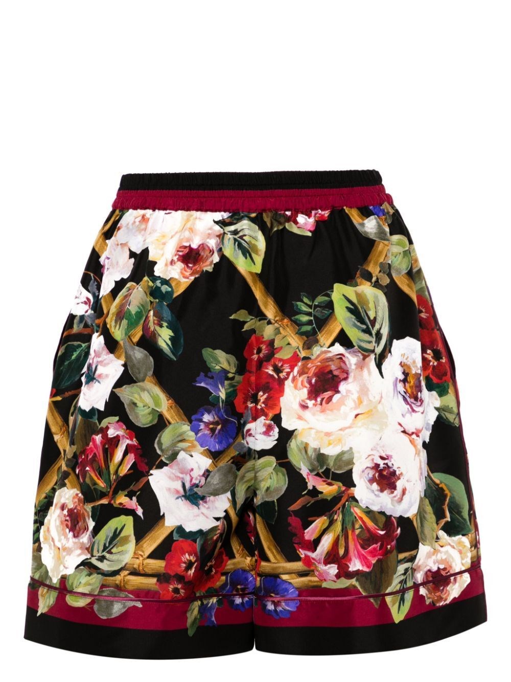 Floral print pajama shorts