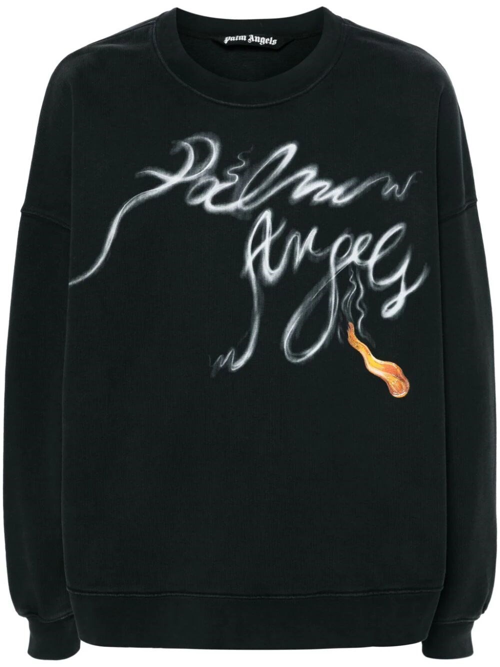 Shop Palm Angels Foggy Pa Crewneck Sweatshirt In Black