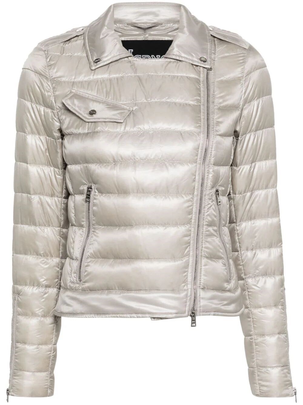 Off-centre-fastening down jacket