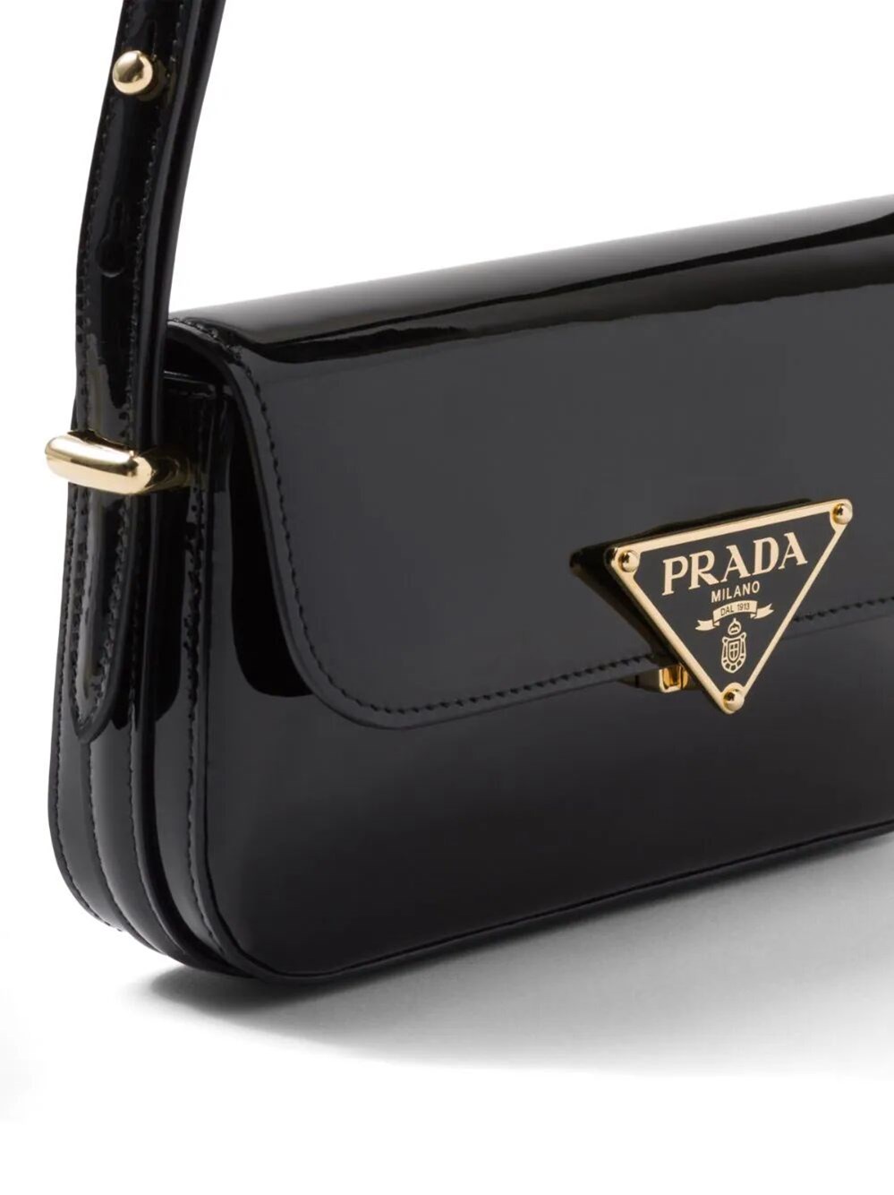 Patent leather shoulder bag