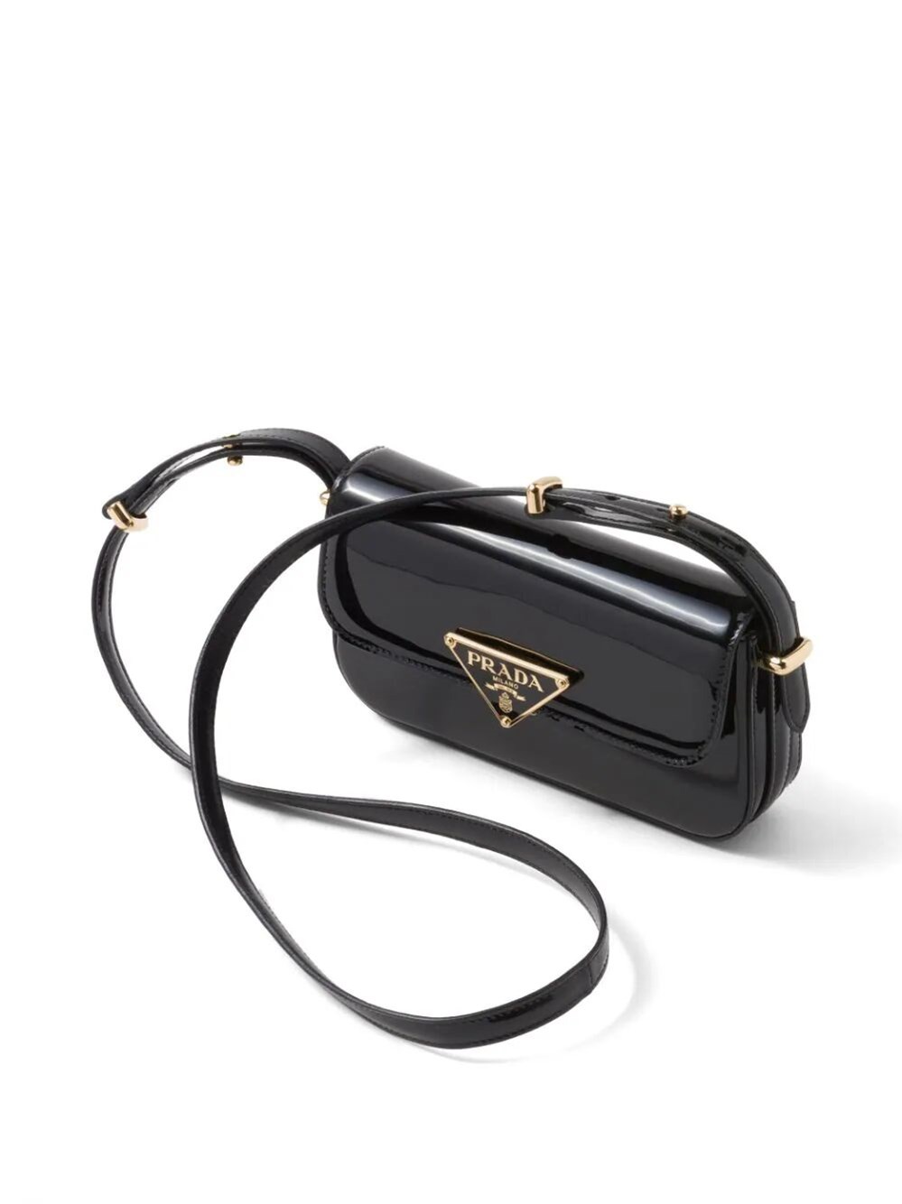 Patent leather shoulder bag