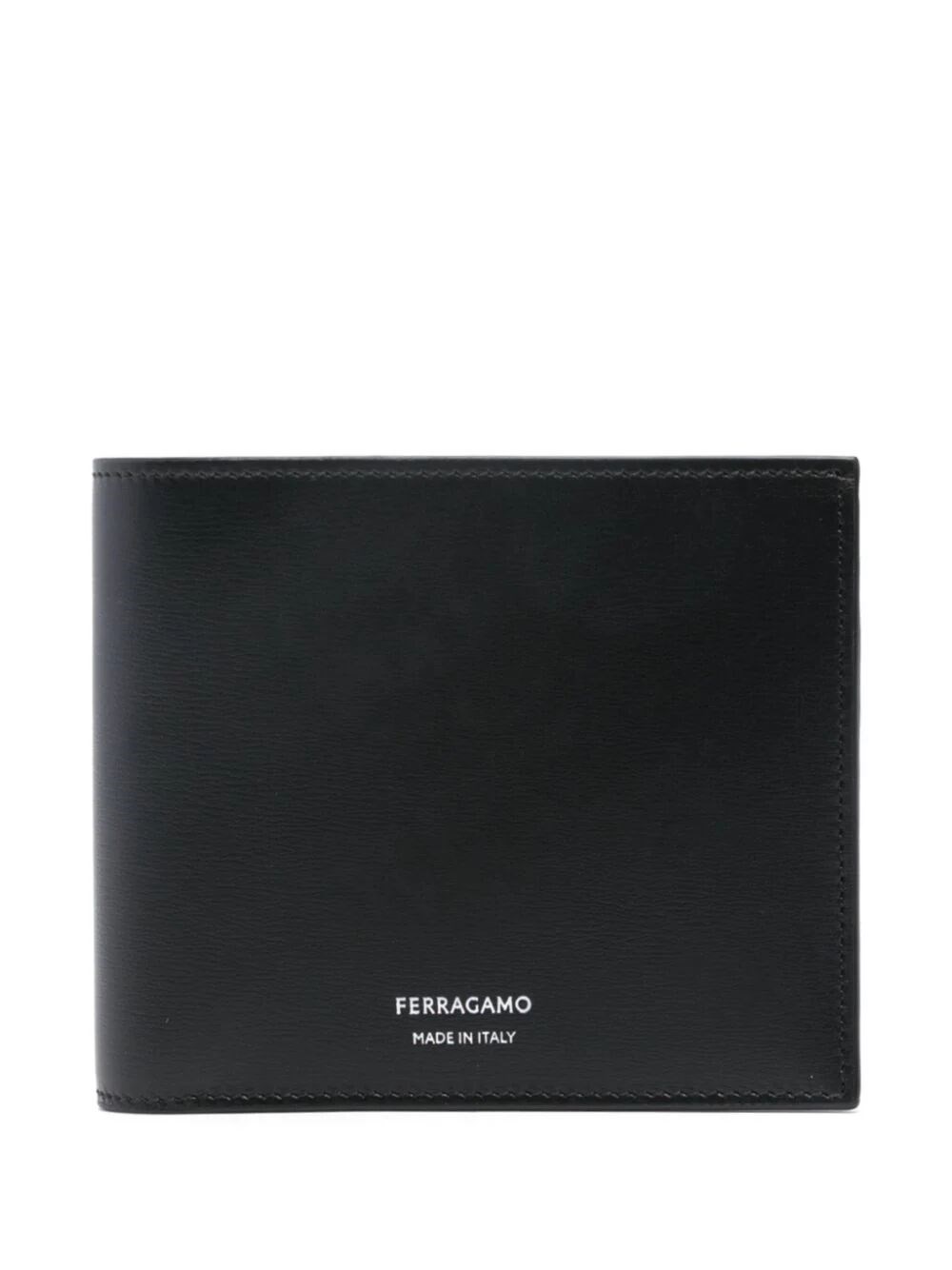 Ferragamo Leather Bi-fold Wallet In Black