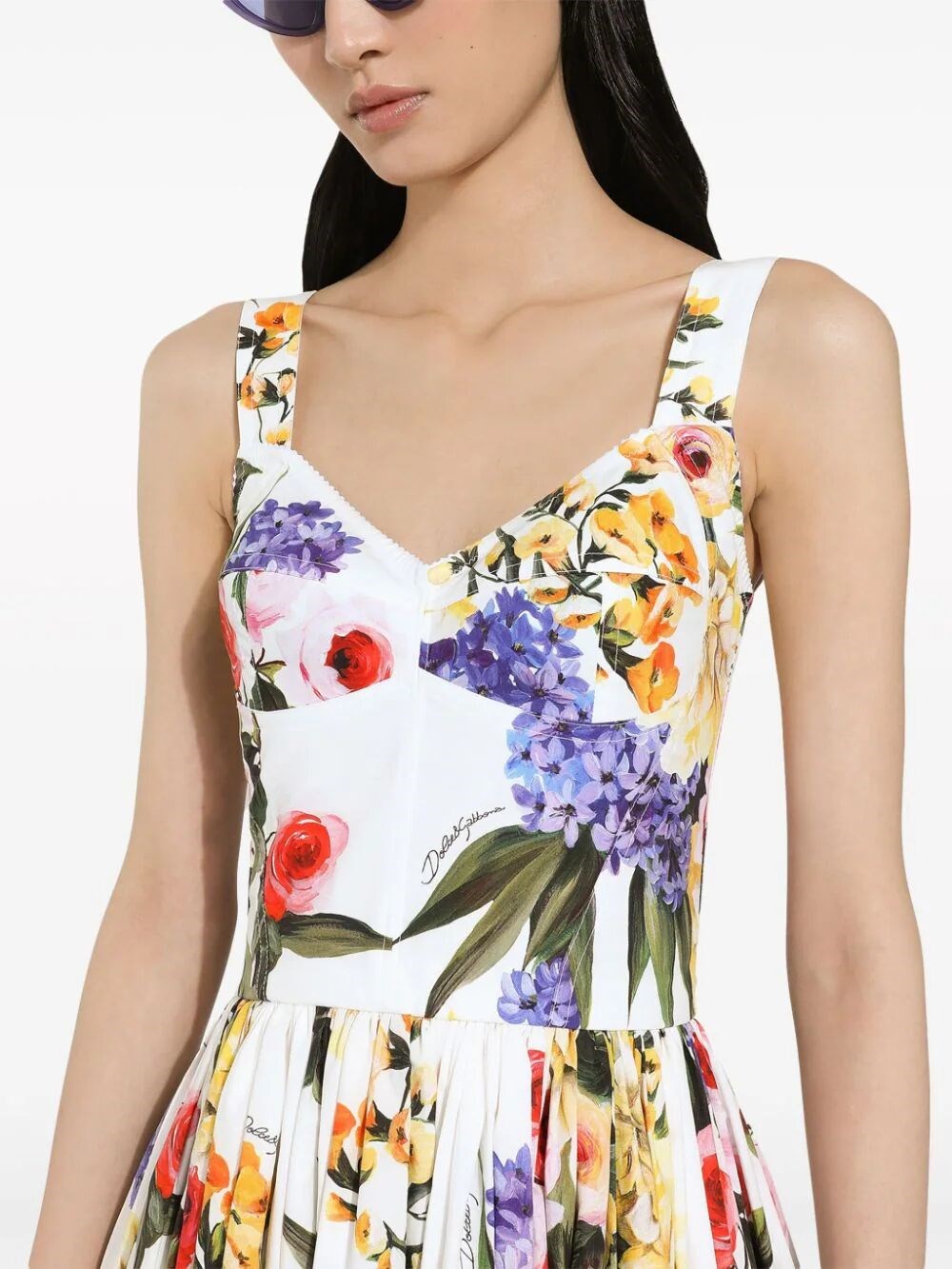 CORSET DRESS WITH GARDEN PRINT