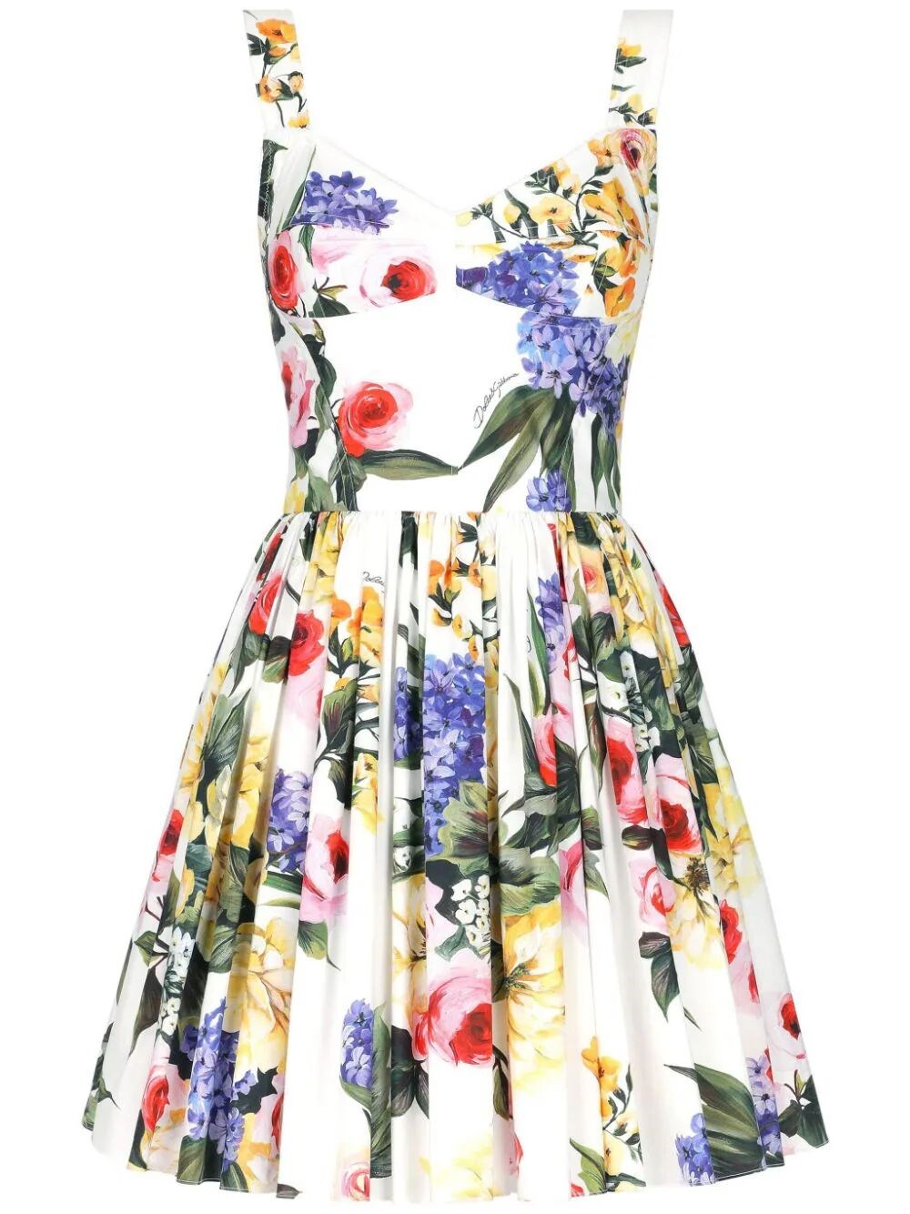 CORSET DRESS WITH GARDEN PRINT