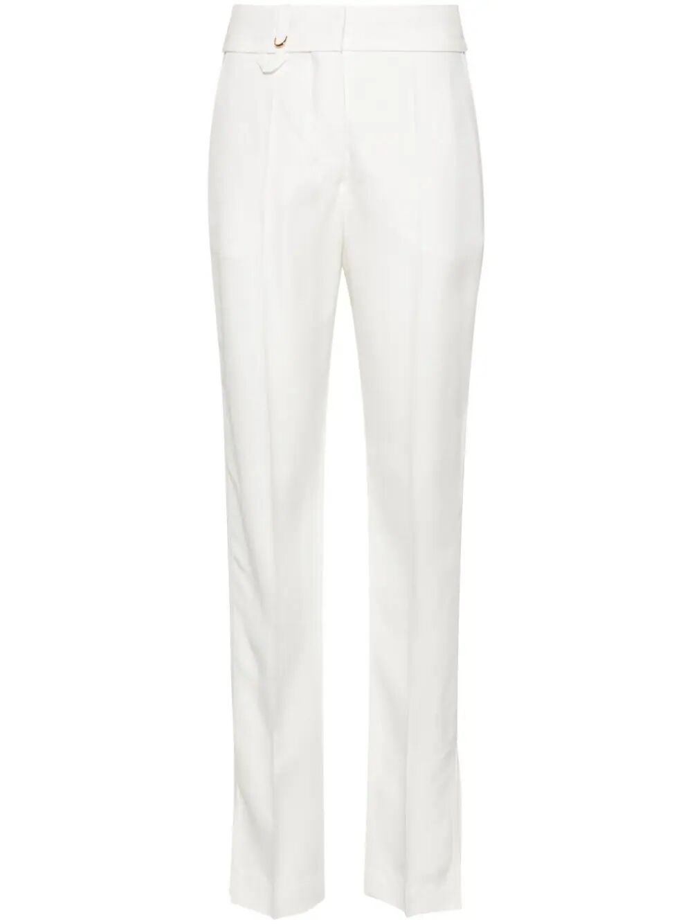 Shop Jacquemus Slit Pants Tibau In White