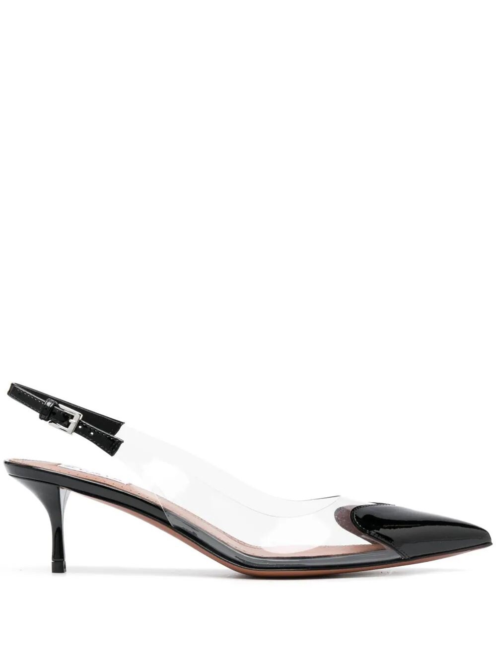 Alaïa Womens Coeur 55 Heart-shape Patent-leather Heeled Slingback Pumps Dark G In Black