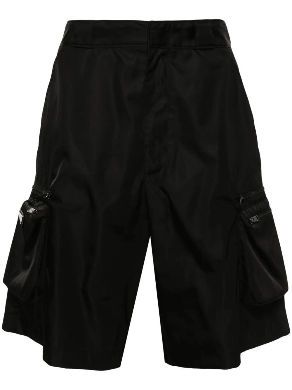 Prada Re-nylon Cargo Shorts In Black