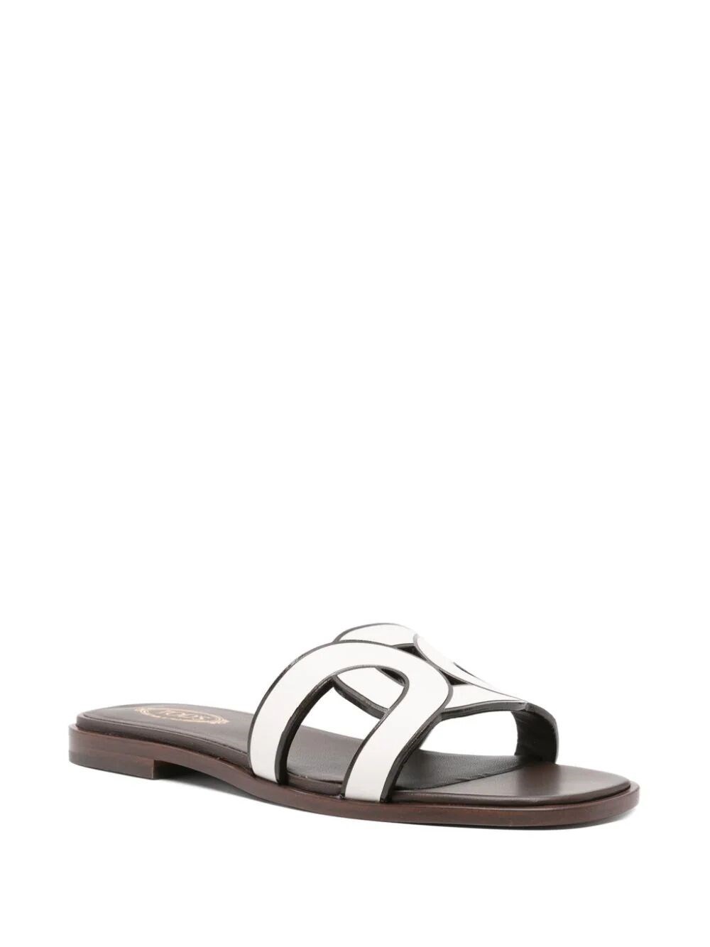 Leather two-tone slides