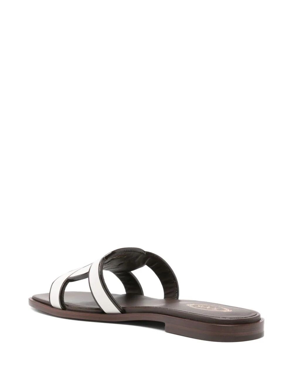 Leather two-tone slides