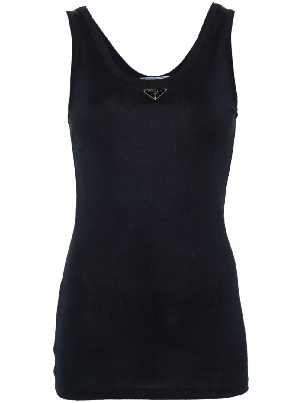 Ribbed knit jersey tank top