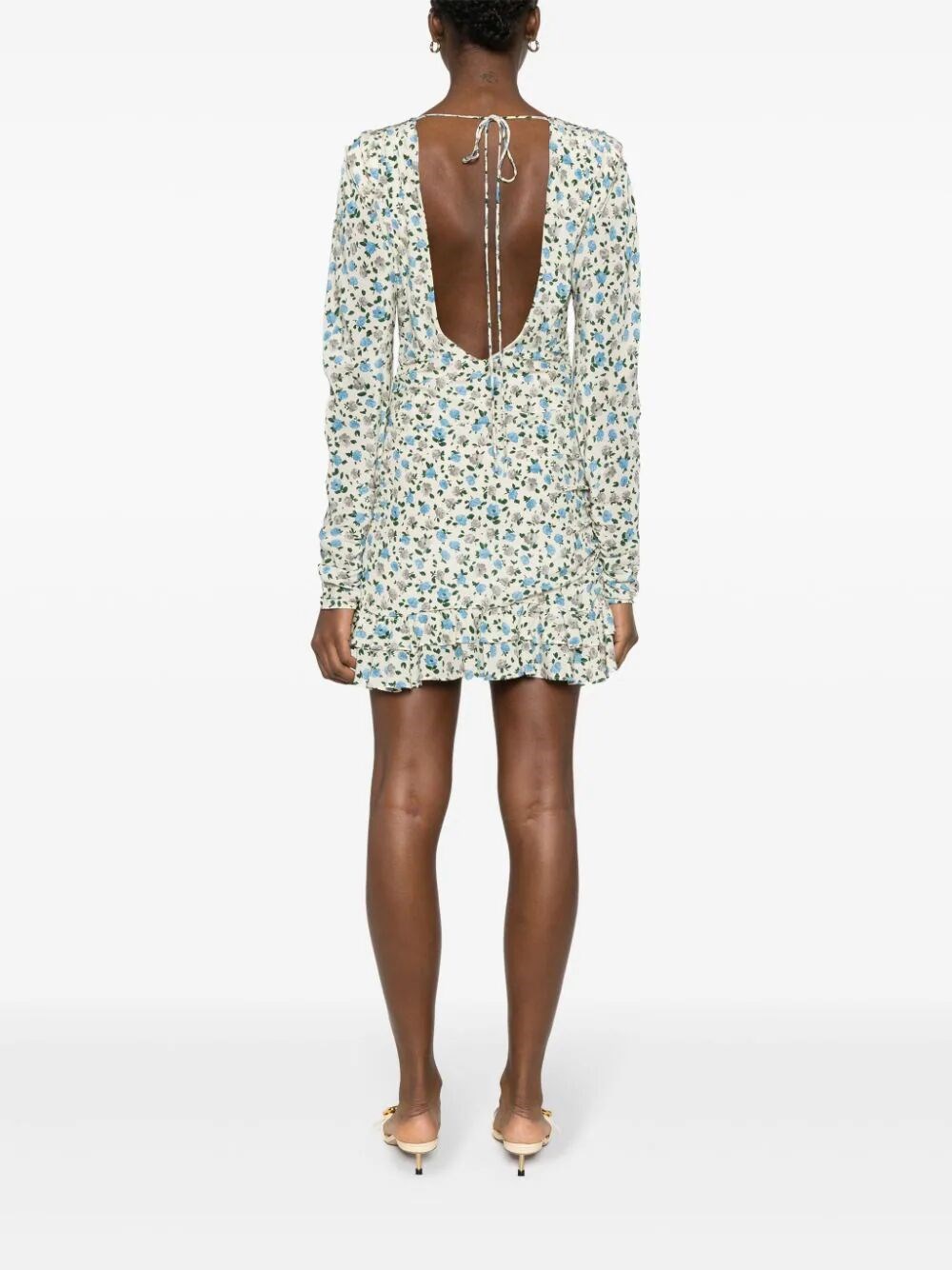 OPEN BACK FLOWER PRINT MINI DRESS