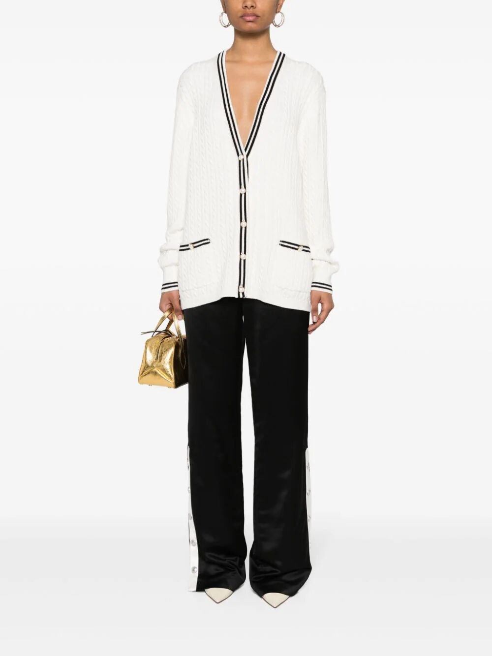 COTTON BLEND KNITTED CARDIGAN