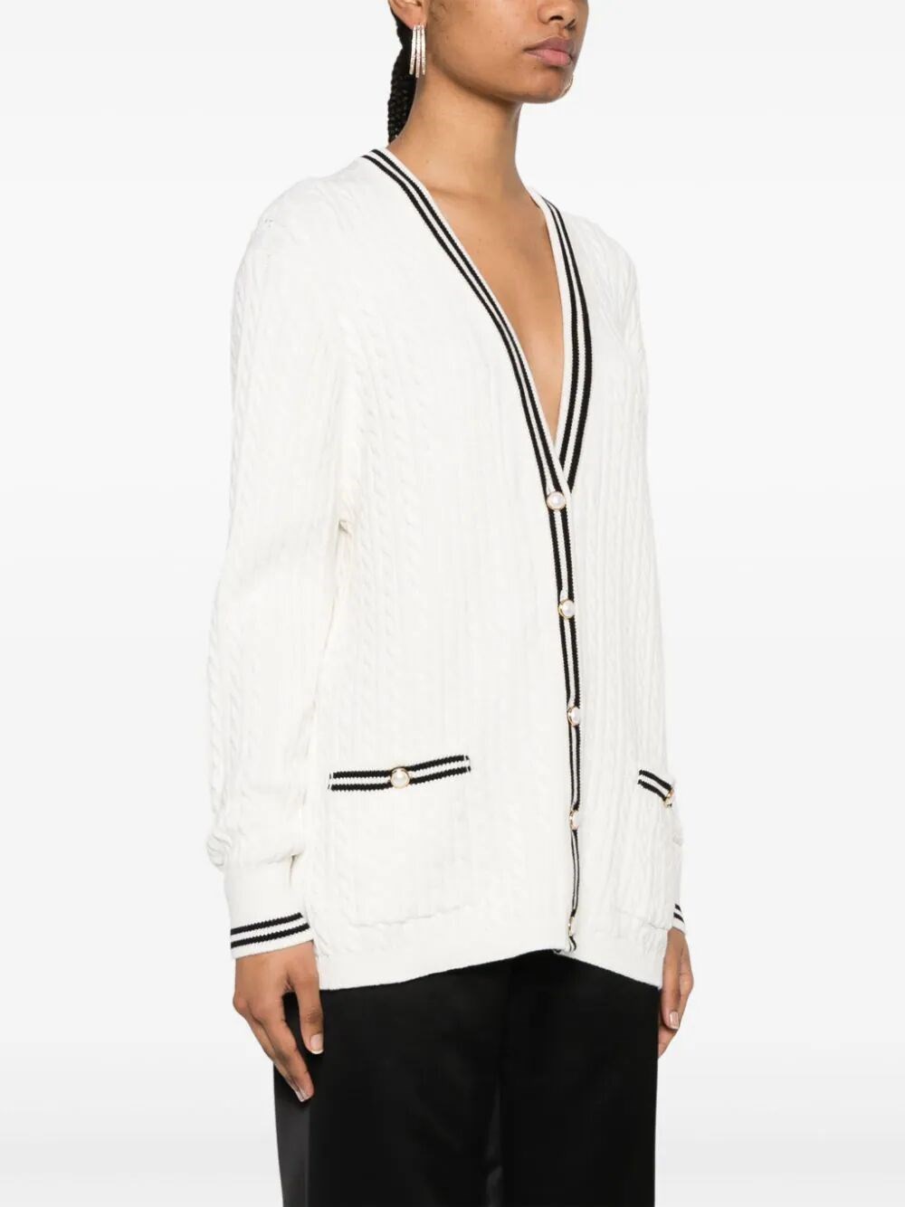 COTTON BLEND KNITTED CARDIGAN