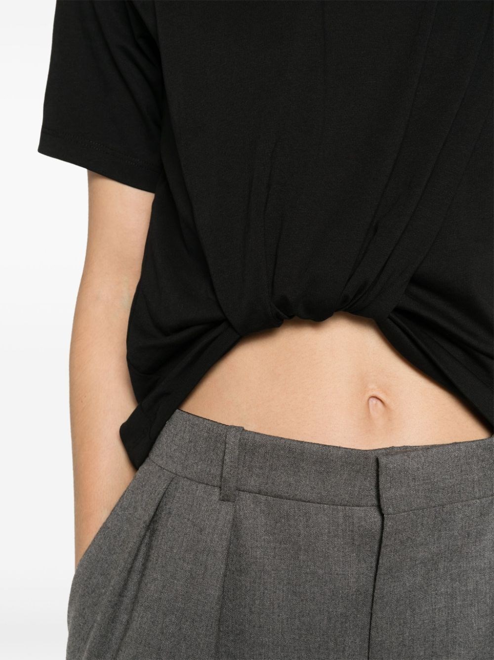 Twist-detail cotton T-shirt