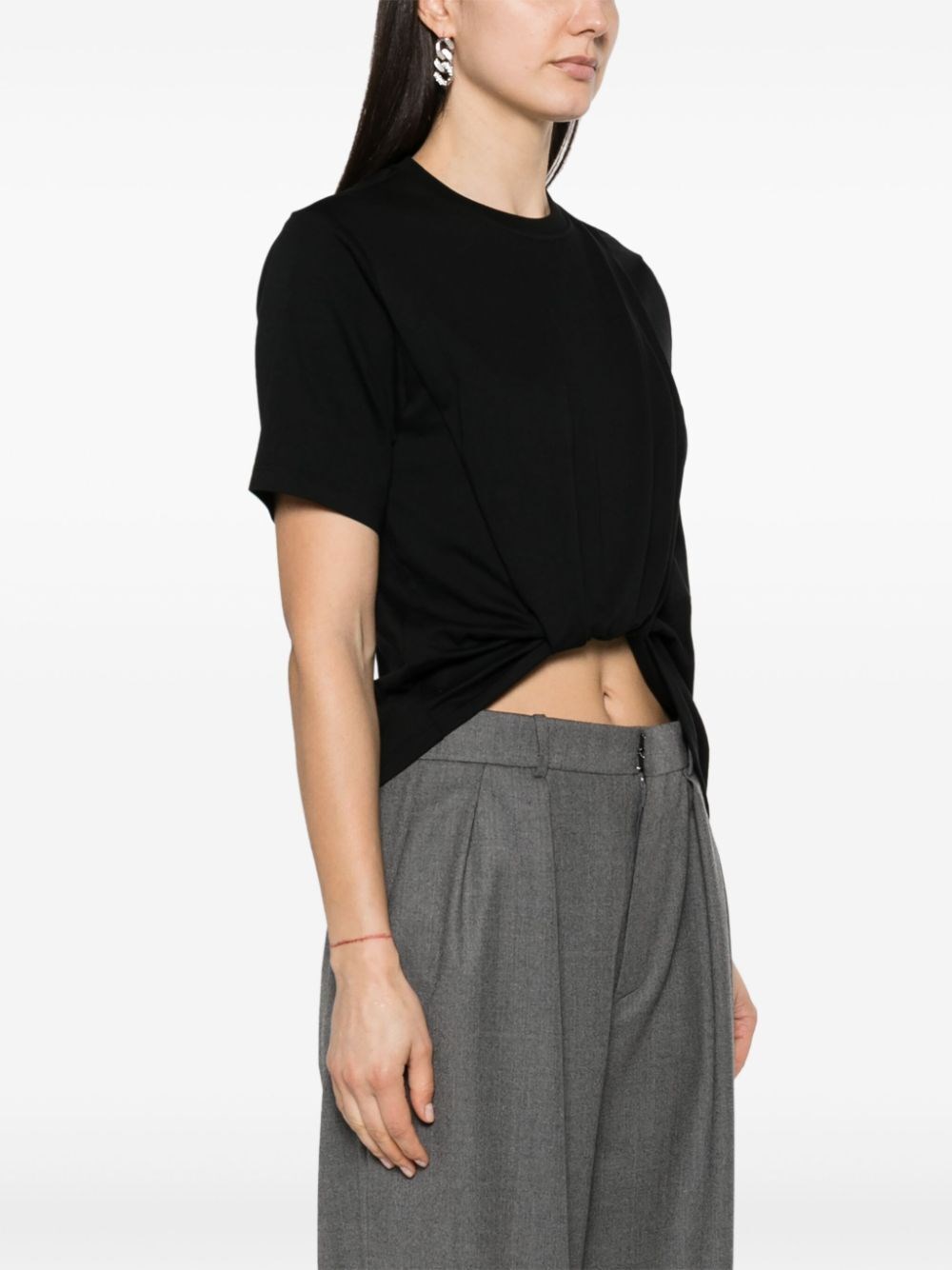 Twist-detail cotton T-shirt