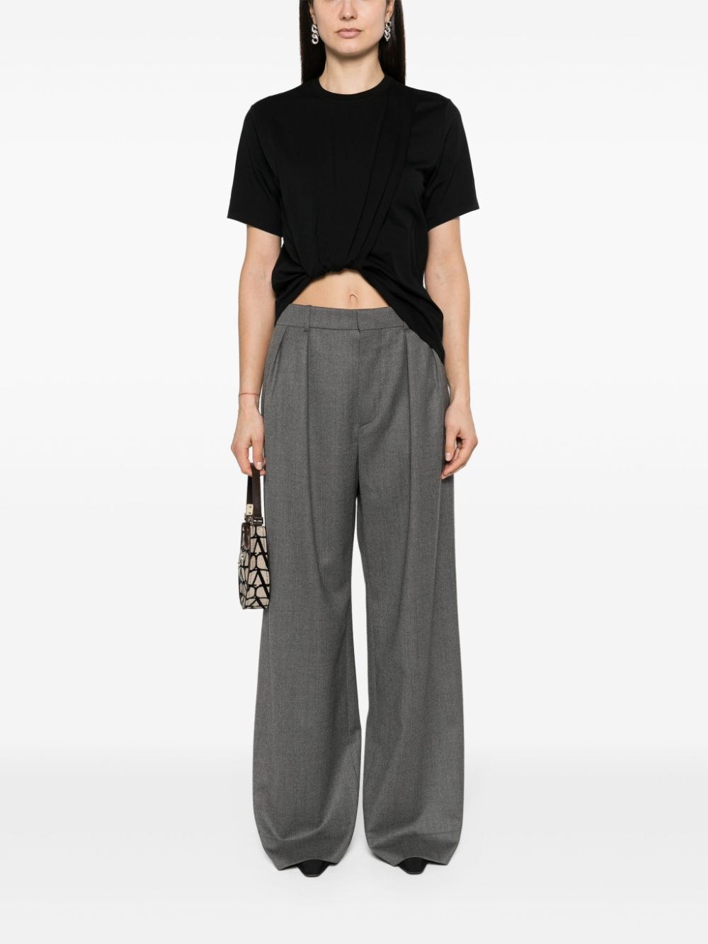 Twist-detail cotton T-shirt