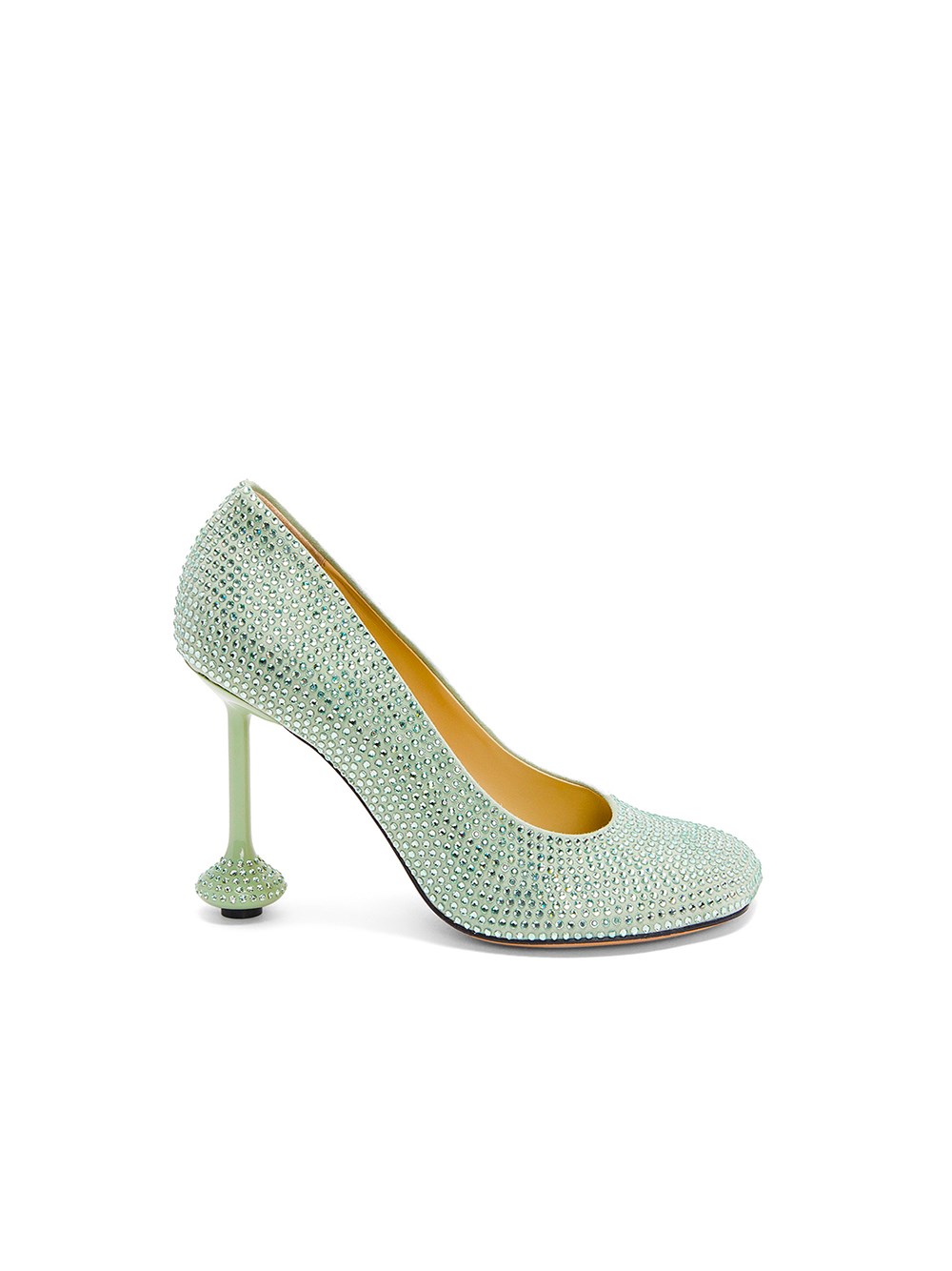 Loewe Toy Pumps In Suede And Allover Rhinestones In Green