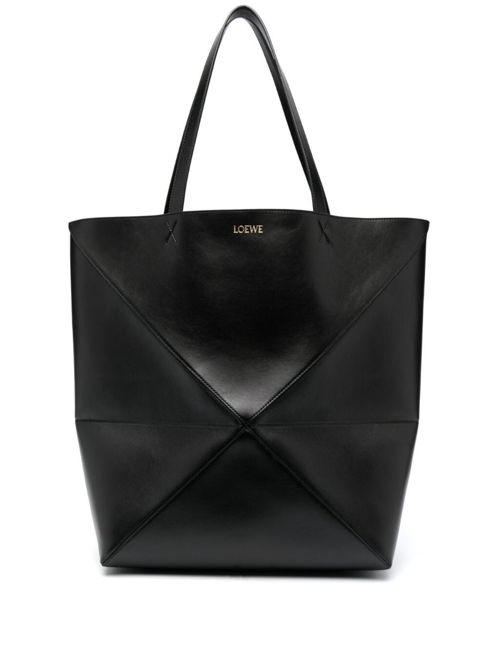 XL PUZZLE FOLD TOTE IN SHINY CALFSKIN