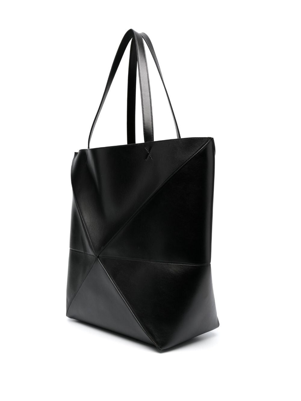 XL PUZZLE FOLD TOTE IN SHINY CALFSKIN